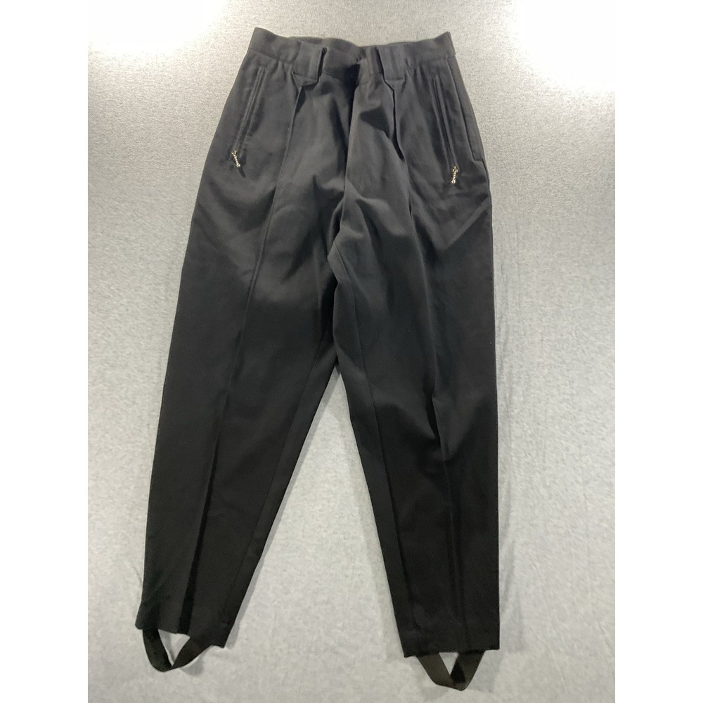 Vintage Eddie Bauer Women's Stirrup Pants Navy Blue Petite 10 High Rise Tapered